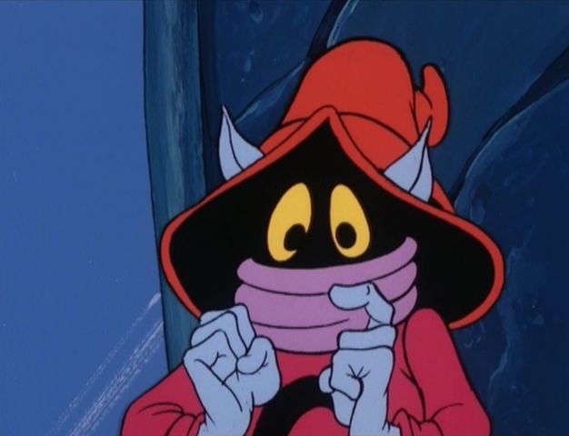 an animated character wearing a red hat and scarf