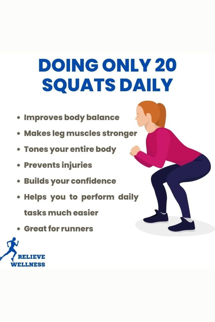 a woman squatting with the words doing only 20 squats daily