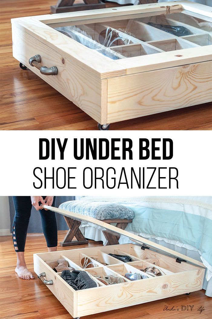 the diy under bed shoe organizer is an easy way to store shoes and other items