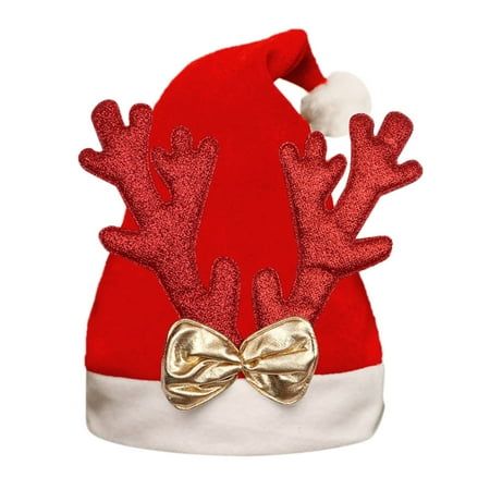 1PC Christmas Deer Soft Santa Hat Xmas Hat Christmas Hats Santa Cap For Christmas Party Christmas Cartoon Animal Printed Hat Supplies Velvet Soft Thickening For Adult Features: Soft Comfortable: the santa hat made of Non-woven fabric, red velvet fabric and double comfortable liner make adult santa hats soft Wonderful Christmas Gifts: christmas hats hat is perfect for adults and elder. Perfect decoration prop headwear for christmas,halloween,xmas cosplay,party, birthday, new year,stage performanc Christmas Party Hats, Holiday Photo Booth, Santa Cap, Party Cartoon, Classic Christmas Decorations, Christmas Props, Santa Claus Hat, Christmas Material, Beanie Hats For Women