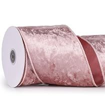 a roll of pink satin ribbon on a white background with a red stripe down the side