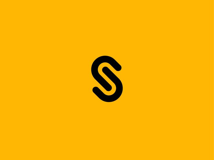 a black and yellow logo with the letter s in it's center on a yellow background