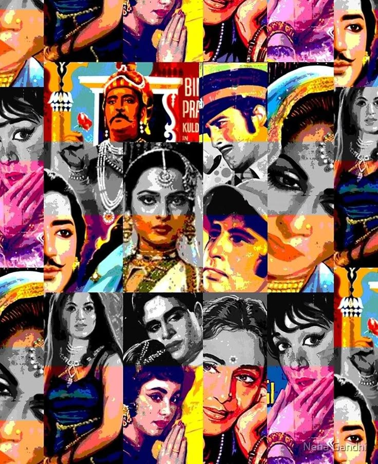 Bollywood Vintage, Modern Indian Art, Movie Collage, Film Posters Art, Bollywood Funny, Bollywood Posters, Islamic Cartoon, Vedic Art, Movie Posters Design