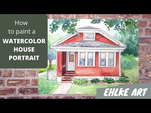 how to paint a watercolor house portrait