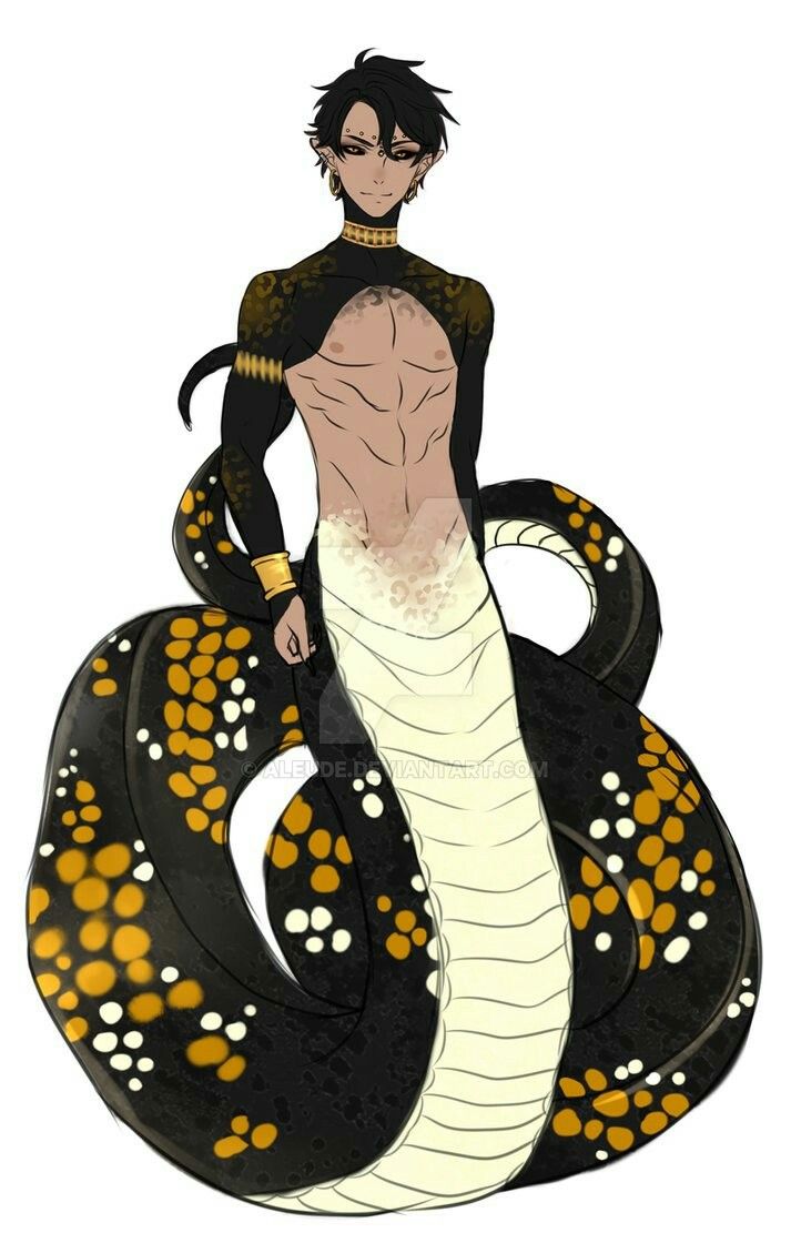 a drawing of a man with a snake on his back, and an animal like body