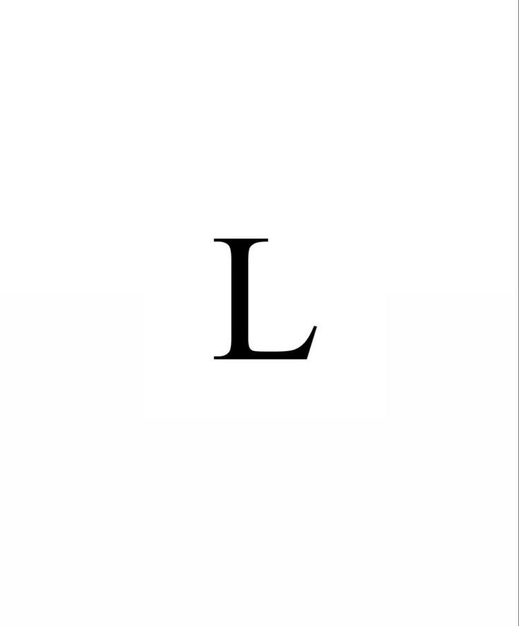 a black and white photo of the letter l