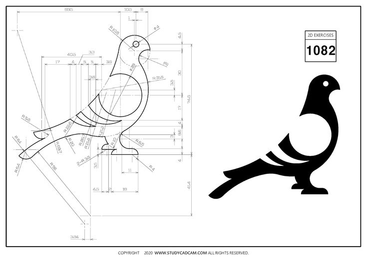 a drawing of a bird sitting on top of a tree branch next to a blueprint