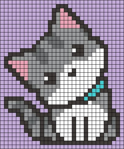 a cross stitch pattern with a cat on it's face and the words, i love