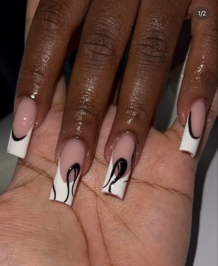 Nail Room, Nails Now, Fully Booked, French Acrylic Nails, Black Nail Designs, Nails Only, Long Square Acrylic Nails, Acrylic Nails Coffin Short, Summer Acrylic Nails