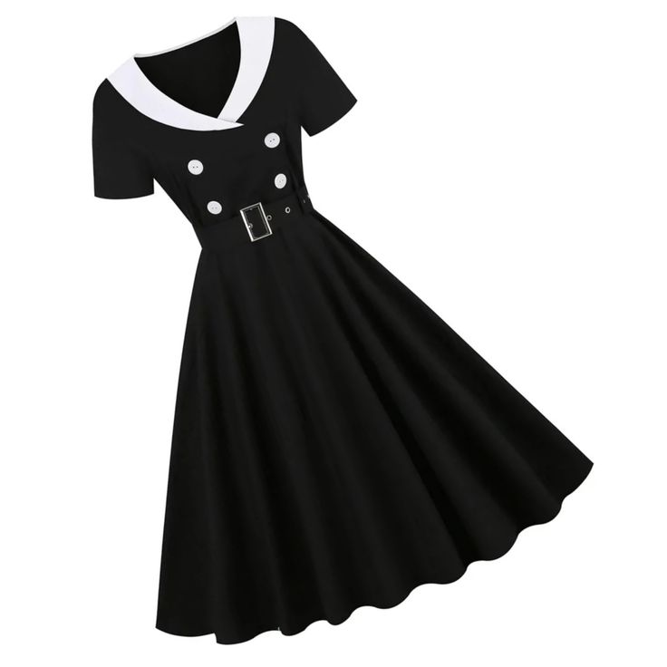 Swing Dance Pin Up Dress. Fit And Flare. 95% Cotton And 5% Polyester. Special Order Delivery 7-21 Days Tags: Pinup Plus Size 50s 1950s Retro Classic Black A-line Vintage Dress, 1950s Style Black Summer Dress, 1950s Style Black Knee-length Dress, Classic Knee-length Dress For Vintage Fashion, Retro Black Vintage Dress For Evening, Black Retro Dress With Short Sleeves, Black Fitted Vintage Dress In 1950s Style, Fitted Black Vintage 1950s Style Dress, Black Knee-length 1950s Style Vintage Dress