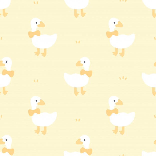 a yellow and white ducky pattern on a light colored background that is very cute