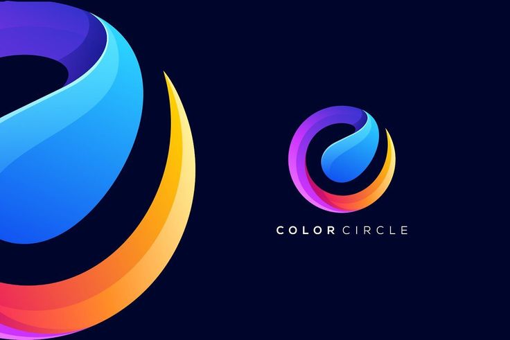 the logo for color circle is shown on a dark background with an orange and blue swirl