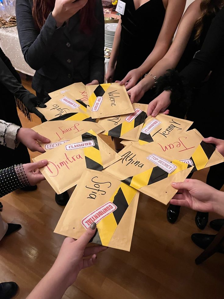 many people are holding up signs with words on them