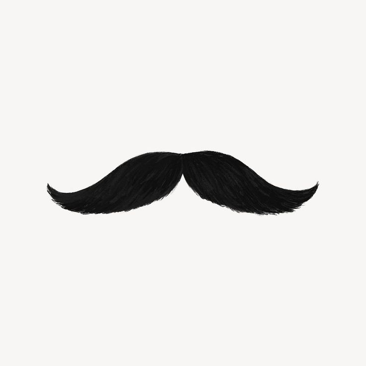 a black moustache on a white background