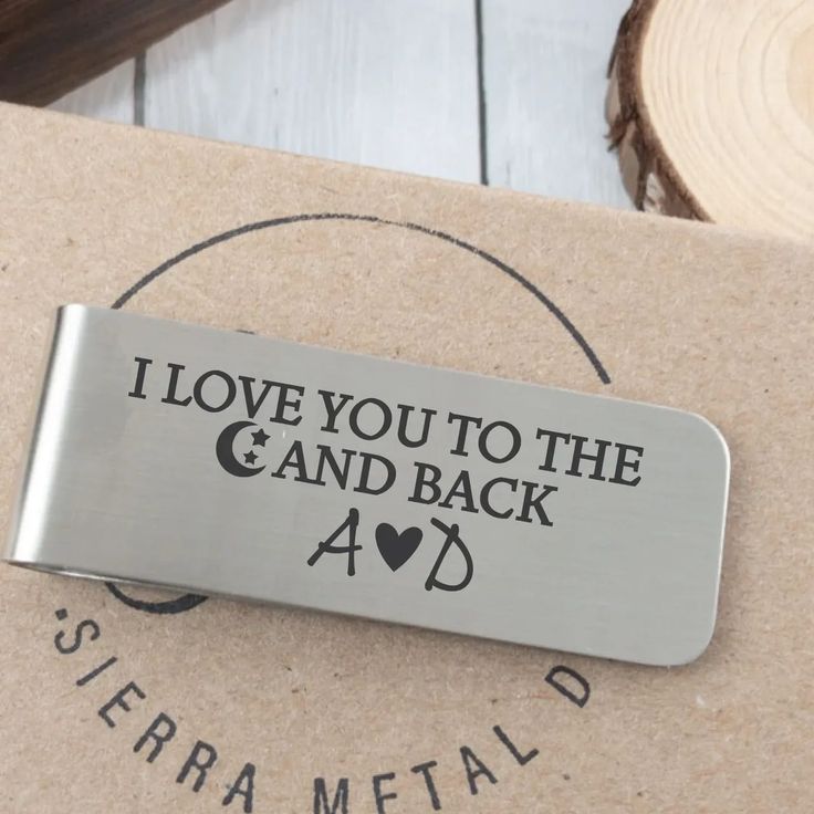 To the Moon and Back Money Clip Valentines Day Gifts For Him Husband, Wedding Party Gifts Groomsmen, Gift Boyfriend, Groomsmen Proposal, Money Clips, Valentines Day Gifts For Him, Ball Markers, To The Moon And Back, Personalized Initials