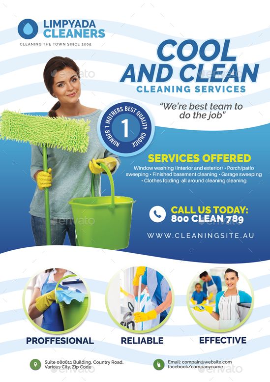 a flyer for cleaning services on a brick wall