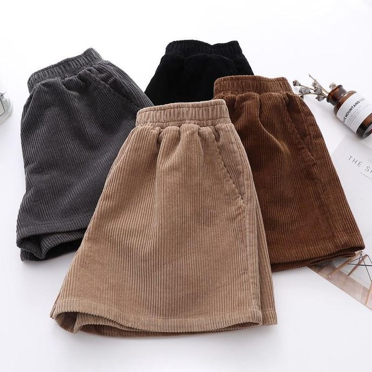 Corduroy Shorts Outfit, Diy Gym, Corduroy Shorts, Shorts Women, Nightwear, Short Outfits, Korean Fashion, Casual Shorts, Elastic Waist