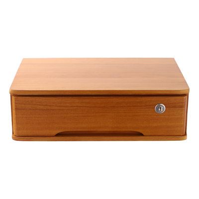 a wooden box is shown on a white background