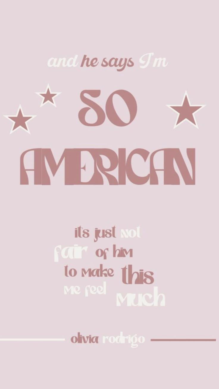 a pink poster with stars and the words so american