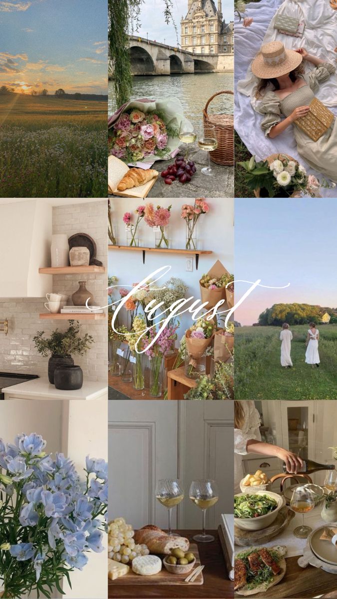 a collage of pictures with flowers and people