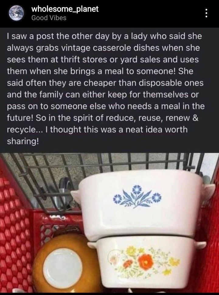 a red shopping cart filled with lots of different types of dishes and bowls in it