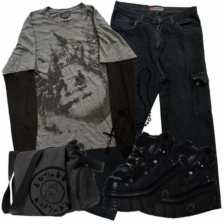 Grunge Outfit Pieces, Alex G Clothing Style, Older Brother Core Outfit, Cool Grunge Outfits, Adventurecore Outfit, Crowcore Outfit, Dark Grunge Outfits, Emo Grunge Outfits, Grunge Punk Outfits