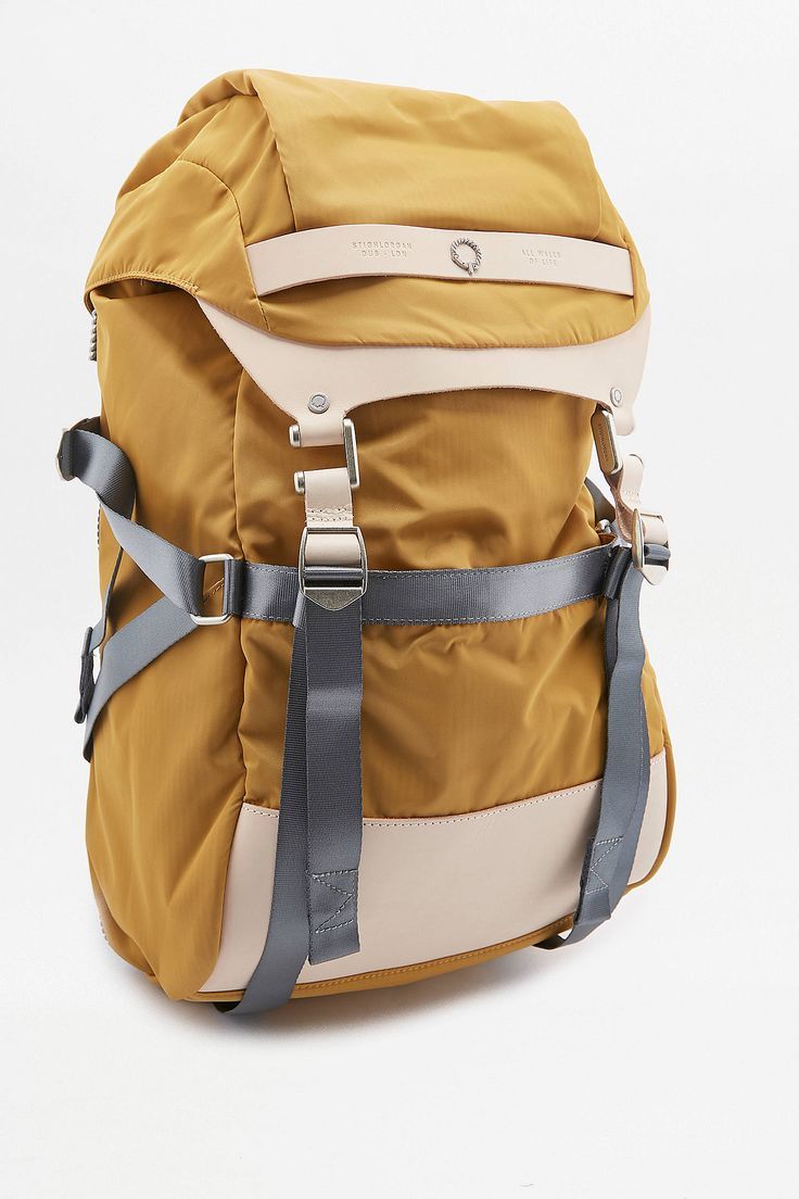 #Backpack #Plato #Stighlorgan #yellow - Stighlorgan Plato Yellow Backpack Yellow Backpack, Back Bag, Best Wallet, Backpacking Packing, Cool Backpacks, Backpack Bag, Designer Backpacks, Men's Backpack, Bags Designer Fashion