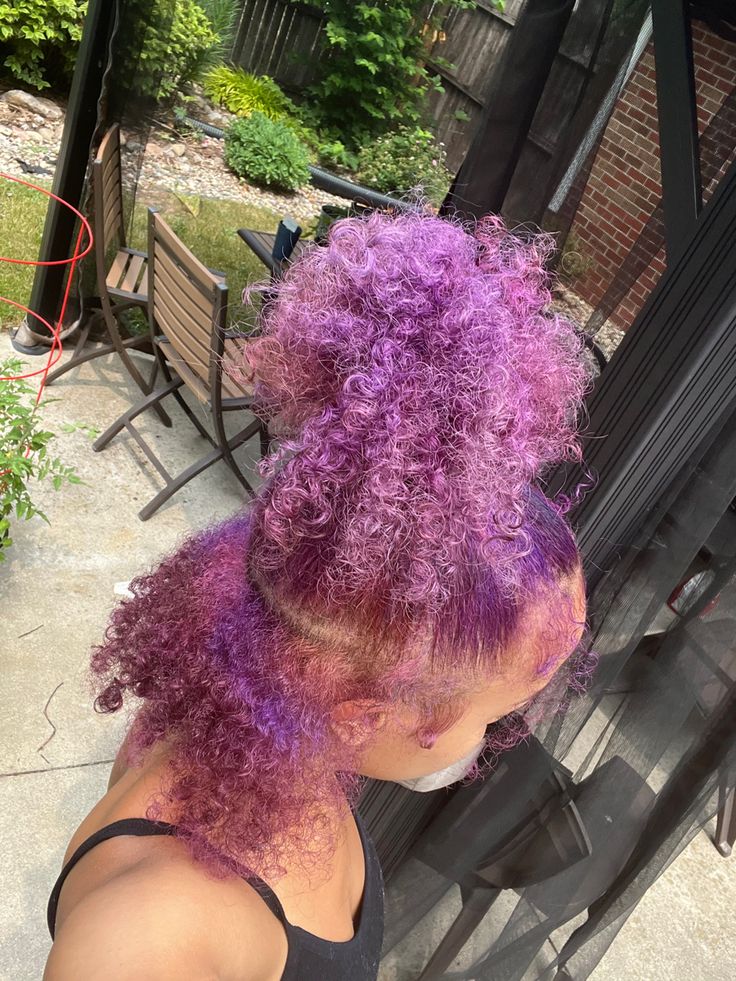 Lavender Natural Hair Black Women, Purple Hair Natural Black Women, Lavender Hair Black Women Natural, Purple Hair Color Black Women, Purple Hair Dye Black Woman, Light Purple Dyed Hair, Purple Hair Color Ideas For Black Women, Dyed Hair Black Women Natural, Hairdye Ideas For Black Women