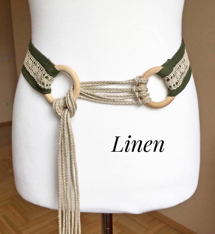 "Linen fabric, Linen natural uncolored lace and rope, Birch Wood Rings Total belt length (from the ring to fringes tip) XS - 127cm/50\" ( 55cm/22\" main section including rings) S - 132cm/52\" ( 60cm/24\" main section including rings) M - 147cm/57\" ( 75cm/29\" main section including rings) L - 157cm/61\" ( 85cm/33\" main section including rings) XL -167cm/65\" ( 95cm/37\" main section including rings) 2XL- 182cm/71\" ( 110cm/43\" main section including rings) 3XL- 192cm/75\" ( 120cm/47\" main s Simpul Makrame, Viking Belt, Crochet Belt, Larp Costume, Rope Belt, Belt Length, Ring Der O, Medieval Fashion, Wood Rings