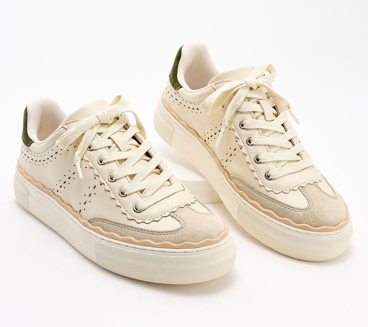 This casual chic leather sneaker adds panache to loungewear on laidback days. Plus, the neutral color combo and platform sole elevate the look. From Vince Camuto. Random Wishlist, Fitness Jewelry, Adaptive Clothing, Grad Pics, Chic Leather, Fall Inspo, Cute Nikes, Fall Clothes, Men Sneakers