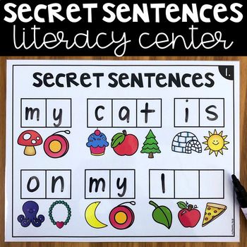 a printable book with the words secret sentences on it