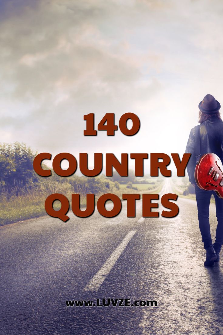 a woman walking down the road with her guitar in hand and text that reads, 40 country quotes