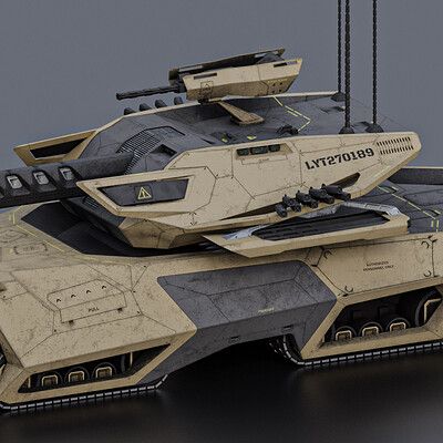 a futuristic tank is shown in this image