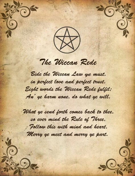 the wiccan rules - screenshote screen shot with text and image on it