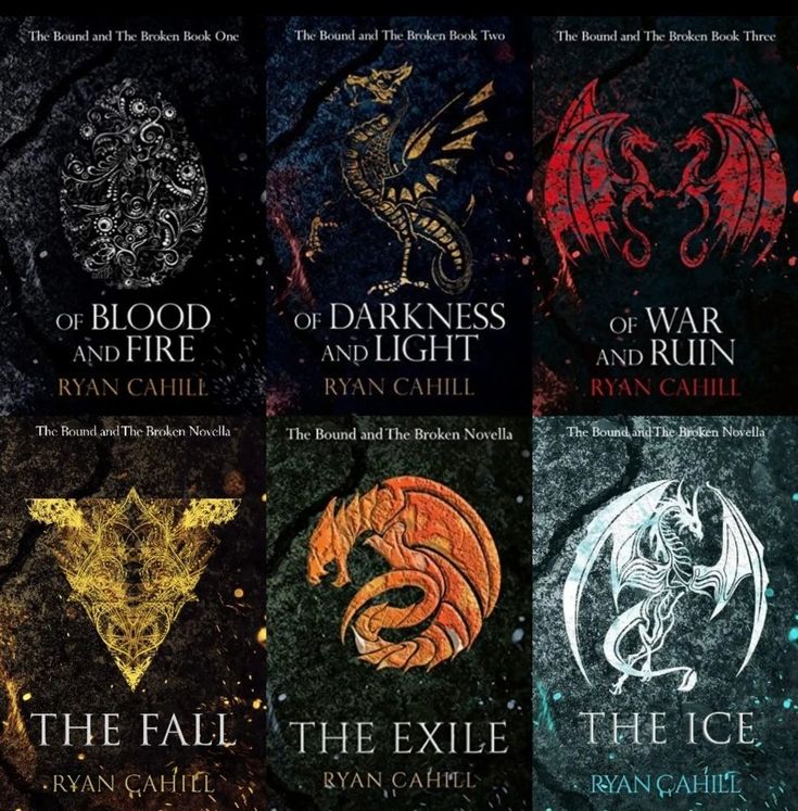 the book covers for game of thrones and fire by ryan cahirel, featuring four dragon emblems