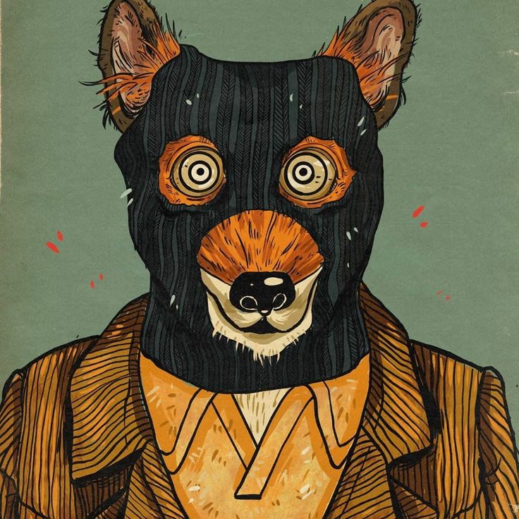 a drawing of a bear wearing a suit and tie