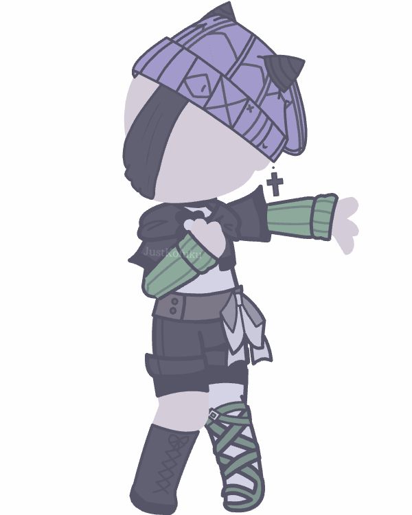 a drawing of a person with a hat and gloves on, wearing knee high boots