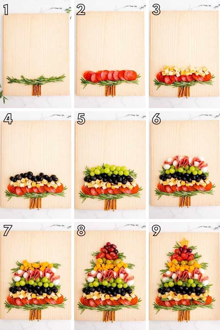 how to make a christmas tree out of fruits and veggies - step by step instructions