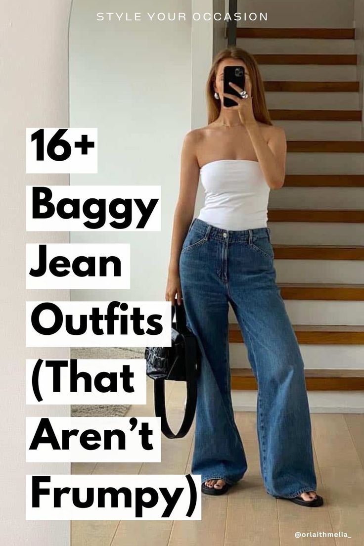 How To Wear Baggy Jeans Outfits, 90s Baggy Jeans Outfit, Baggy Jeans Outfit Ideas, Wide Leg Jeans Outfit Summer, Jean Outfit Ideas, Loose Jeans Outfit, How To Style Baggy Jeans, Wide Leg Jeans Outfits, Extreme Fitness