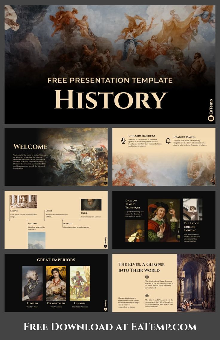 the history powerpoint presentation is shown in this image