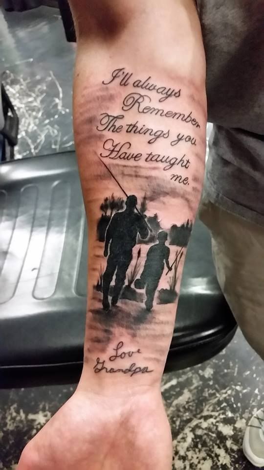 a man with a tattoo on his arm that says, always remembrances things you have taught