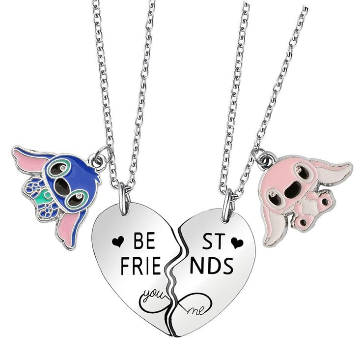 PRICES MAY VARY. ❤ Stitch Friendship Necklace ❤: These necklaces designed inspired from Stitch movie. Lilo Stitch's friendship story, Every anime lovers' favorite pet - it's Stitch! So it’s the great gifts for Stitch fans.and It's a great way to thank your best friend's accompany, and to express your intimate relationship with your best friend. ❤ Matching Necklaces for Best Friend ❤：These heart stitch necklaces is separate, it comes in two parts for you and your best friend, It’s a unique way to Stitch Bff Necklace, Disney Multicolor Jewelry Gift, Disney Heart-shaped Jewelry Gift, Disney Heart Shaped Jewelry Gift, Disney Personalized Necklaces For Gifts, Necklace For Best Friend, Necklace Friends, Heart Stitch, Stitch Movie