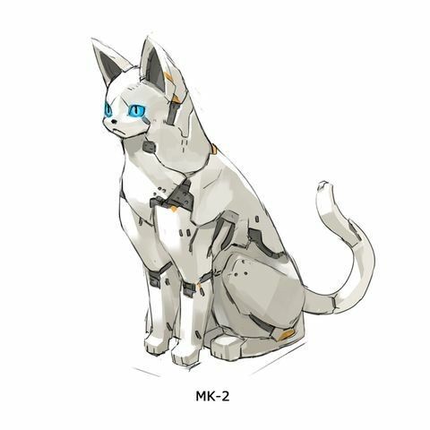 a white cat with blue eyes sitting down