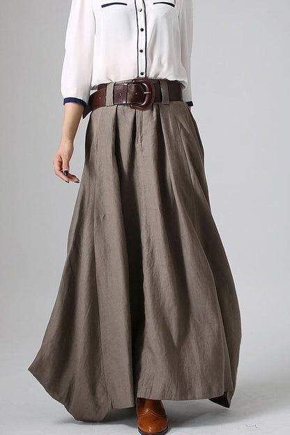 Casual Maxi Skirt, Long Linen Skirt, Work Skirt, Denim Skirt Outfits, Handmade Skirts, Mode Boho, Vintage Inspired Fashion, Womens Maxi Skirts, Work Skirts