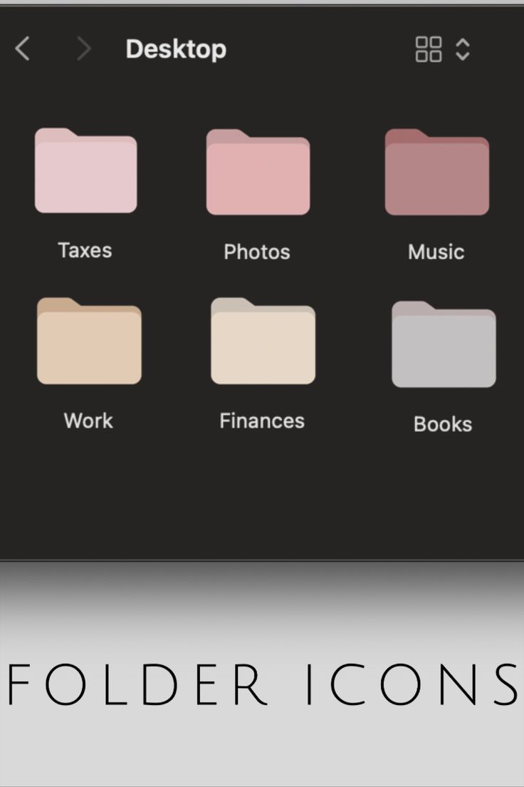 the folder icons are shown in different colors and sizes, including pinks, beiges,