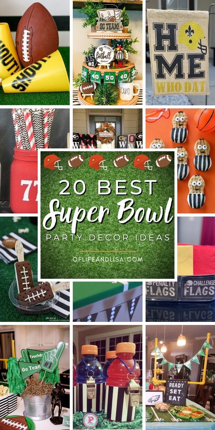 Super Bowl party decor ideas Super Bowl Table Decor, Superbowl Party 2024, Work Super Bowl Party Ideas, Super Bowl House Warming, Superbowl Party Centerpieces, Superbowl Party Backdrop, Easy Super Bowl Decorations, Super Bowl Set Up, Superbowl Party Table Decor