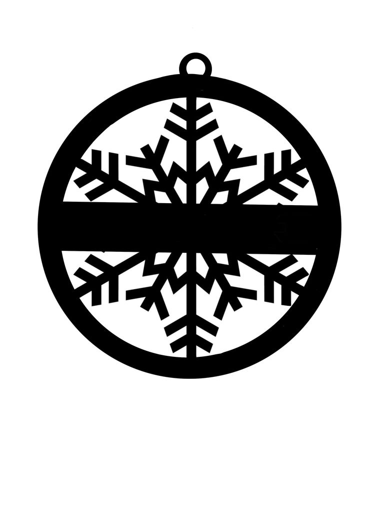 an ornament with snowflakes is shown in black on a white background