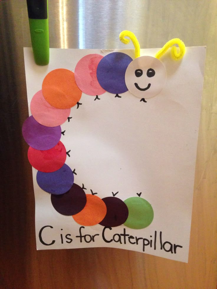 the very hungry caterpillar craft is ready to be made into a letter c