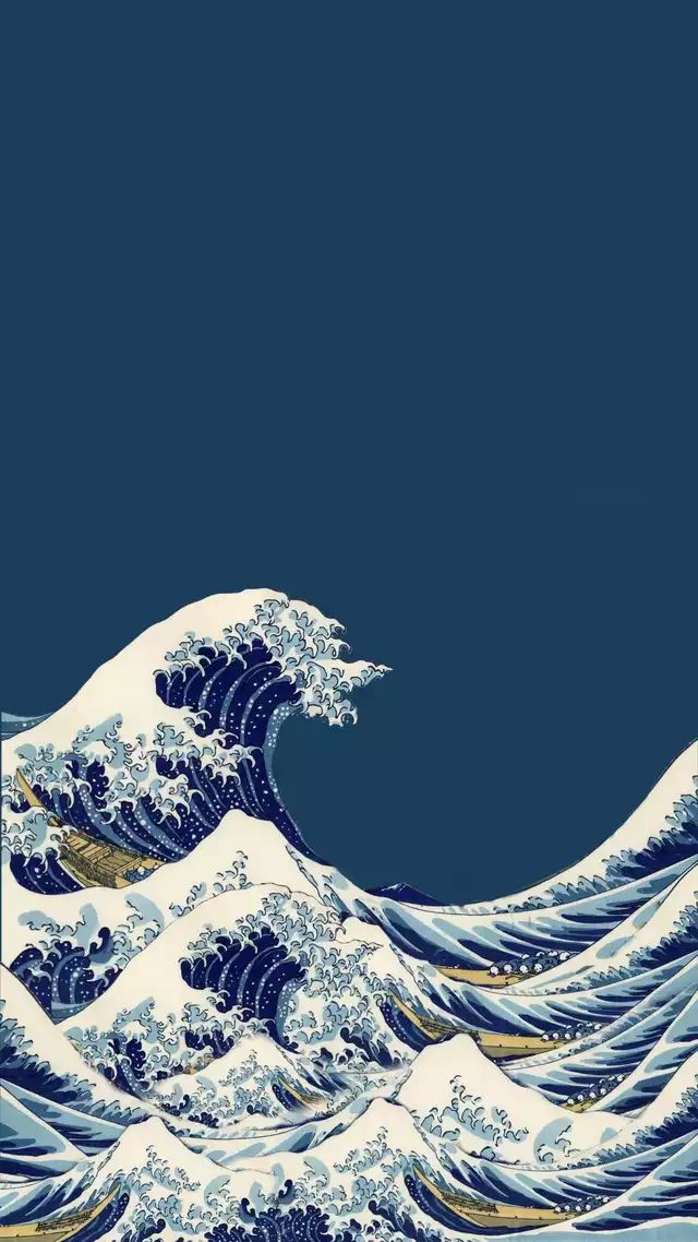 the great wave off kanishi in blue and white