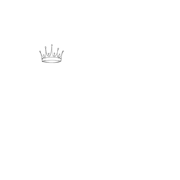 a black and white drawing of a crown